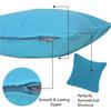 Cotton Canvas Decorative Cushion Covers, (16 X 16 Inch), Set of 5, Sky Blue, 250 TC