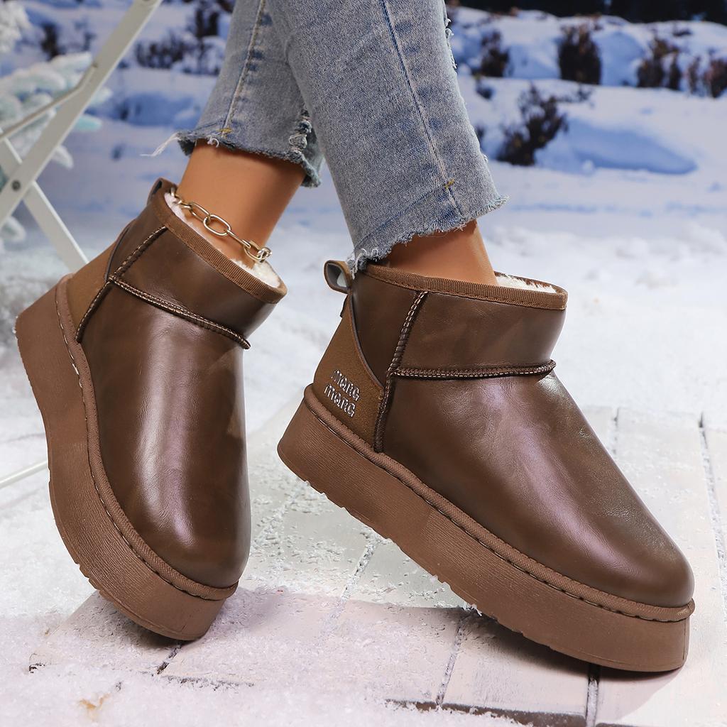 Fashion New Winter Fashion Thick-soled Snow Boots Flat-soled Plus Velvet Cuff Cotton Shoes Comfortable Mid-calf Casual Women's Boots
