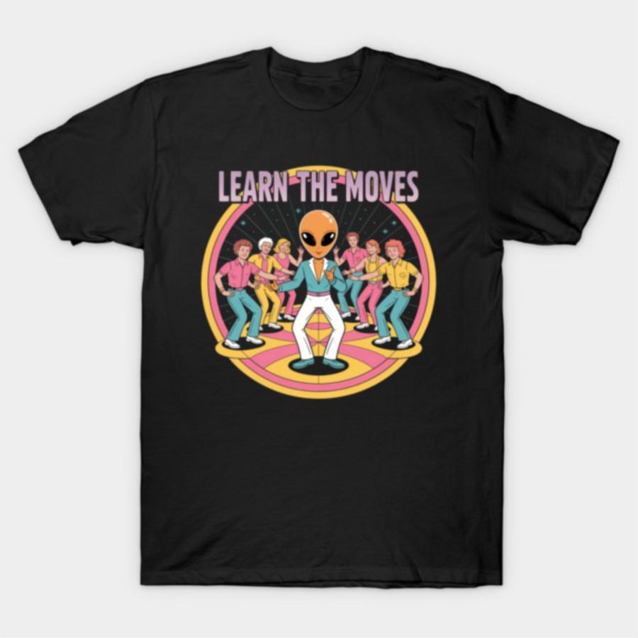 

Learn The Moves Funny Alien Invasion Disco T-shirt For Men Women 100% Cotton T Shirts Short Sleeve Tops 1104-1 4XL