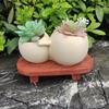 Cute Cartoon Smiley Flower Pot Vase – Porcelain Succulent Planter for Home Decoration