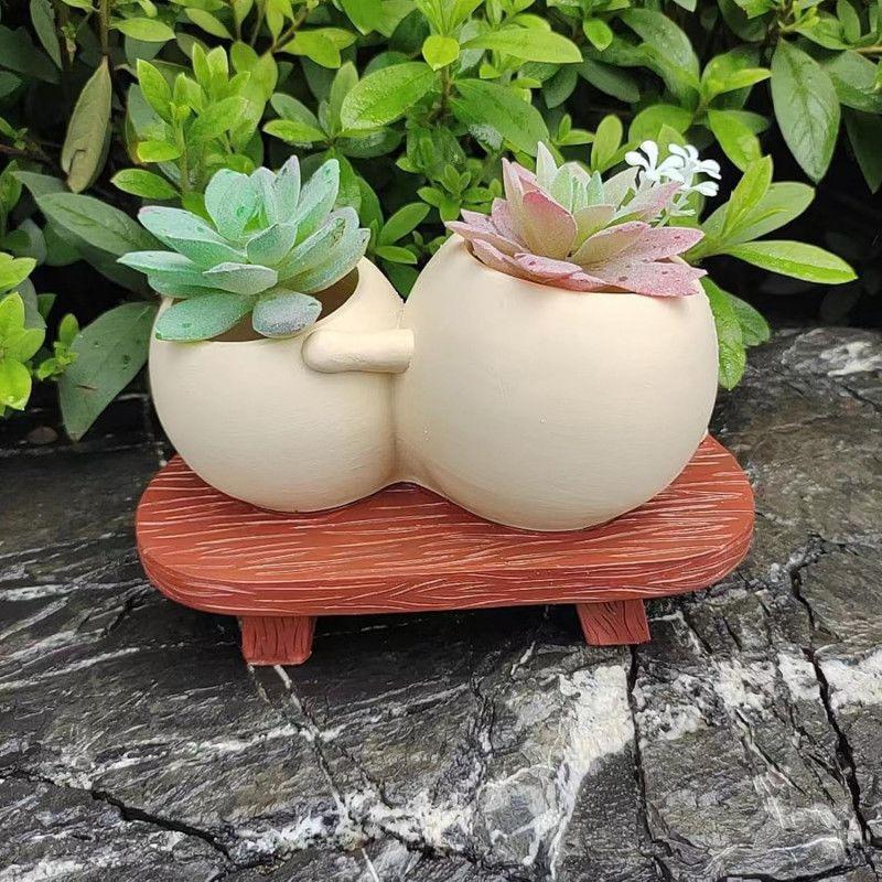 Cute Cartoon Smiley Flower Pot Vase – Porcelain Succulent Planter for Home Decoration