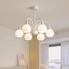 Modern Minimalist French Pumpkin Chandelier for Living Room or Bedroom – Full Spectrum Eye Protection, Warm Light