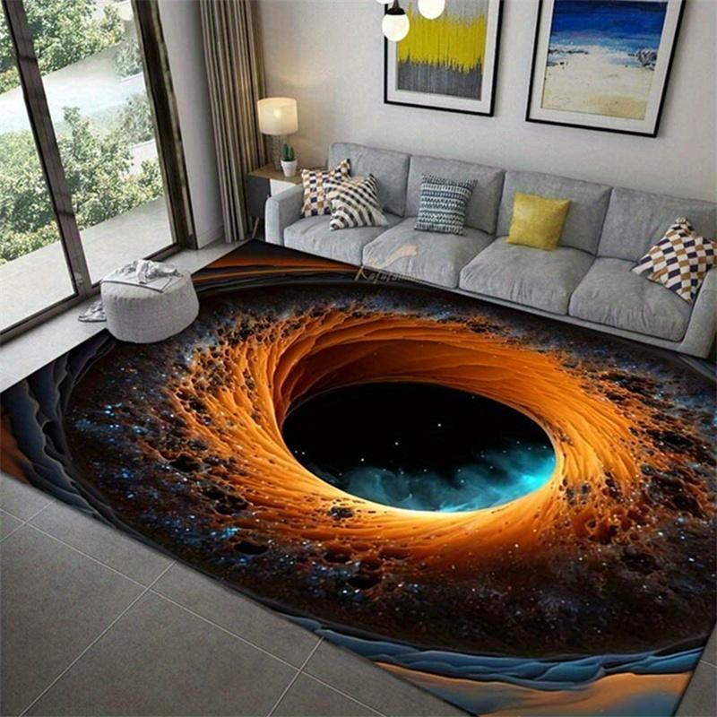 Galaxy Print Area Mat, Machine Washable Non Slip, Versatile Living Room Bedroom Decor, Cosmic Home Office Mat, Stylish Floor Rug