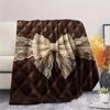 1Pc Gorgeous Bow Print Flannel Blanket, High quality Comfortable for All Seasons, Home Decor, Warmth and Comfort, Perfect for Christmas Gifts W42