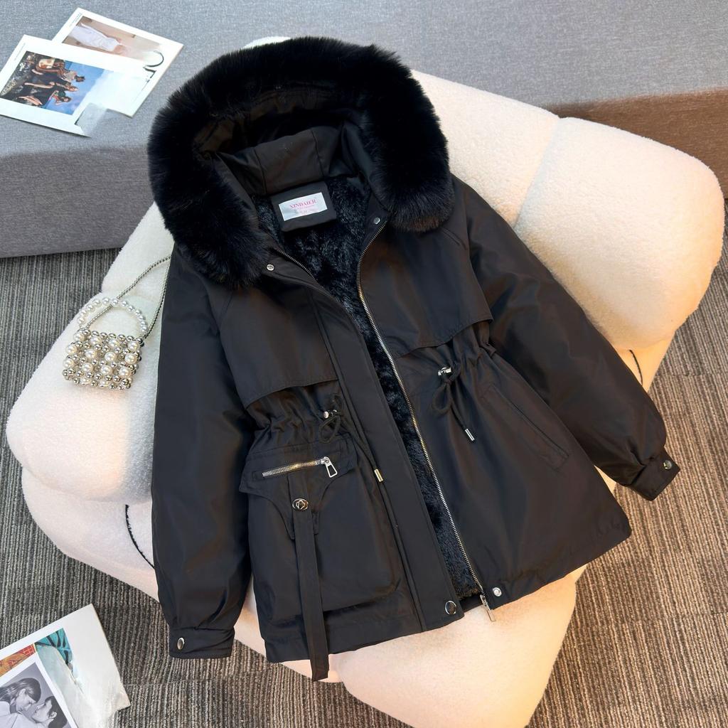 Winter New Pie Overcomes Women's Hooded Fashion Versatile Simple Cotton-padded Women's Cotton-padded Clothes