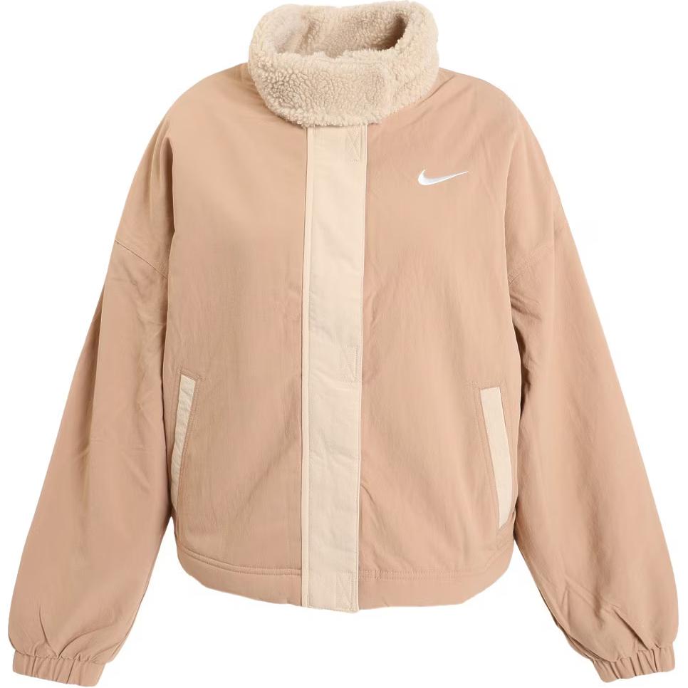 

Женская флисовая куртка с вышитым логотипом Nike и воротником-воронкой Верхняя одежда цвета лотоса DQ6847-200 M