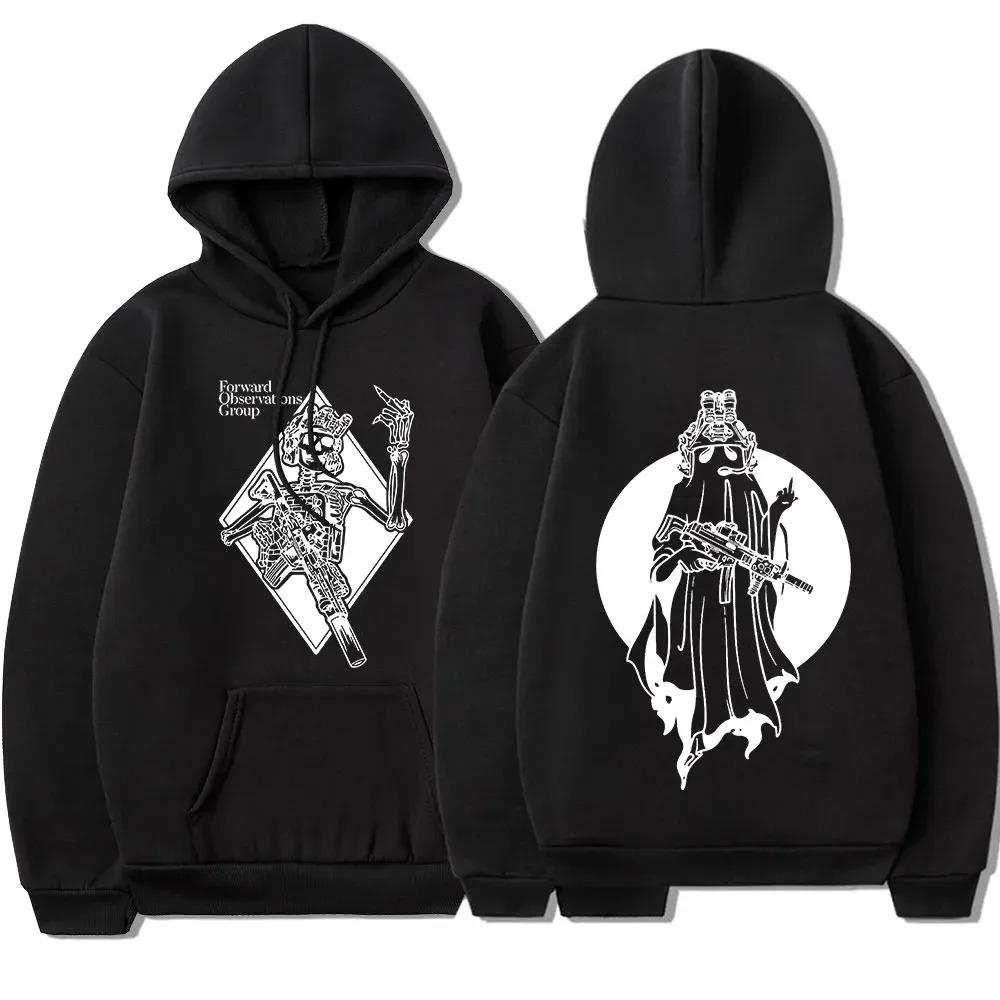 Gbrs Forward Observations Group Hoodie Punk Fashion Vintage Graphic Hooded Sweatshirt Skeleton Hoodies Gothic Clothes Men Women