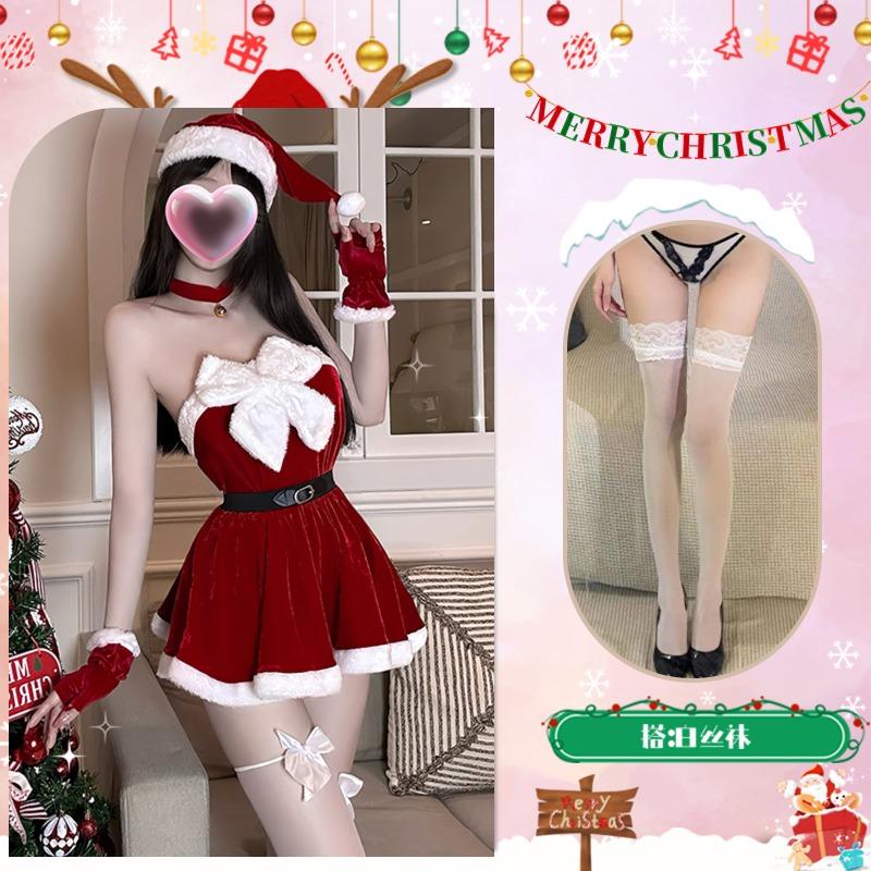 Christmas Suit Dress Sexy Autumn and Winter Cos Premium Christmas New Dress Tutu Skirt Temperament Socialite Fat M