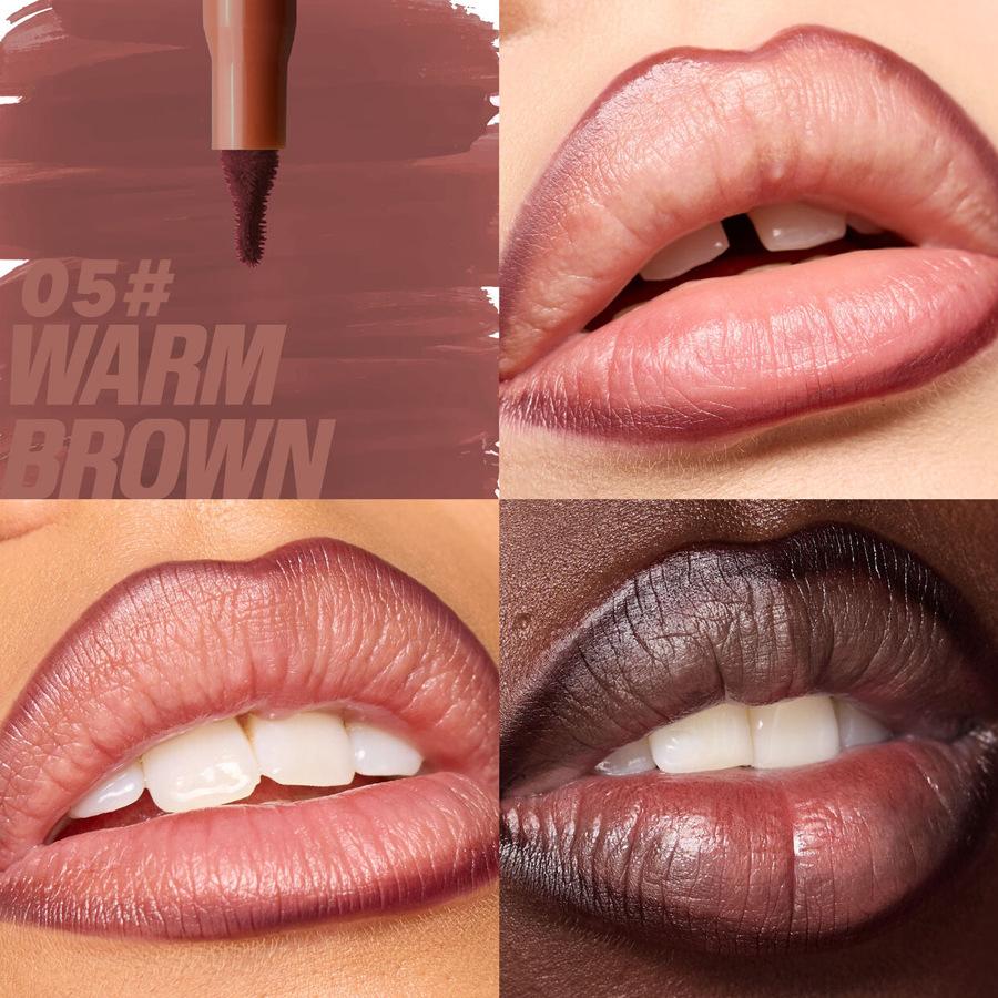 Velvet Colored Wooden Lip Penwaterproof Ladies' Charm Lip Pen Ladies' Long-lasting Makeup Toolsoft Pencil