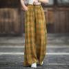 Johnature Pantaloni Larghi Vintage da Donna Vita Elastica Morbidi Autunnali 2025 Pantaloni Lunghi da Donna