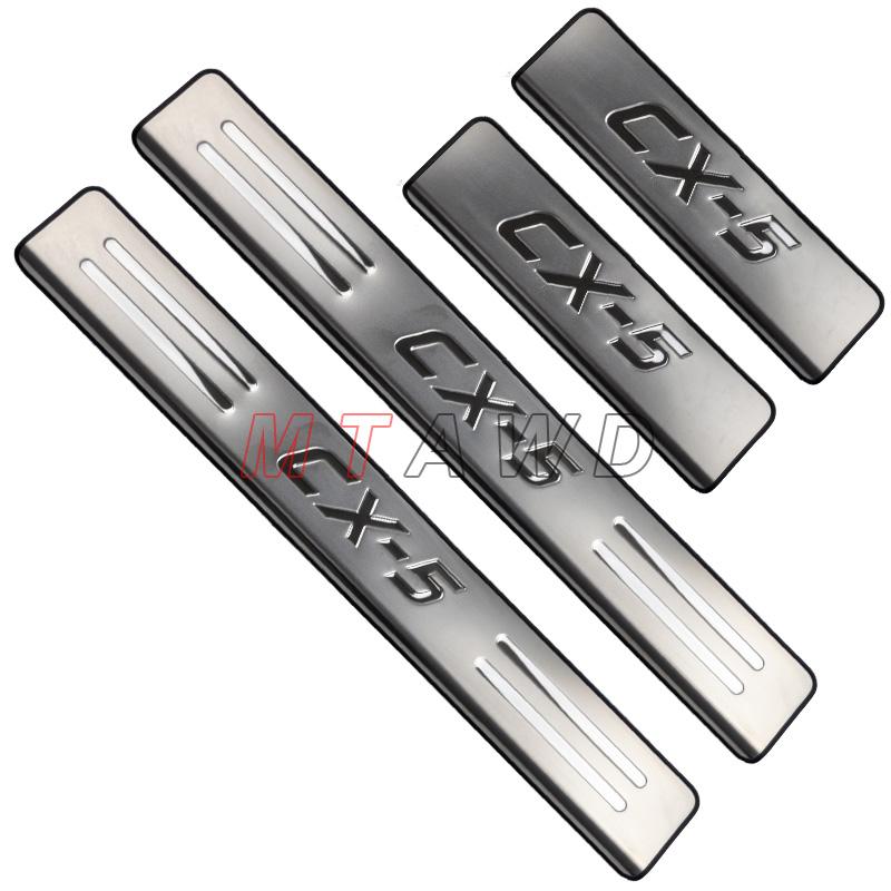 For Mazda CX-5 CX5 KE KF Accessories 2012-2024 2025 Stainless Car Door Sill Kick Scuff Plate Protectors Trim Cover Guard Styling