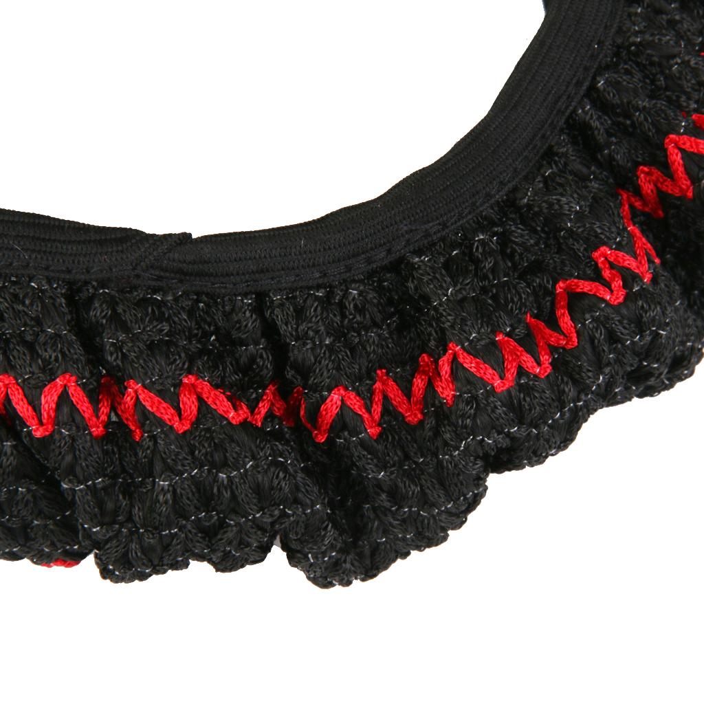 Prodyšný potah na volant do auta Černá+Červená 38cm Protiskluzový Univerzální