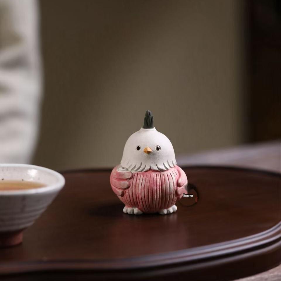 Yixing Purple Clay Garlic Bird Incense Holder: A Creative Tea Ceremony Ornament