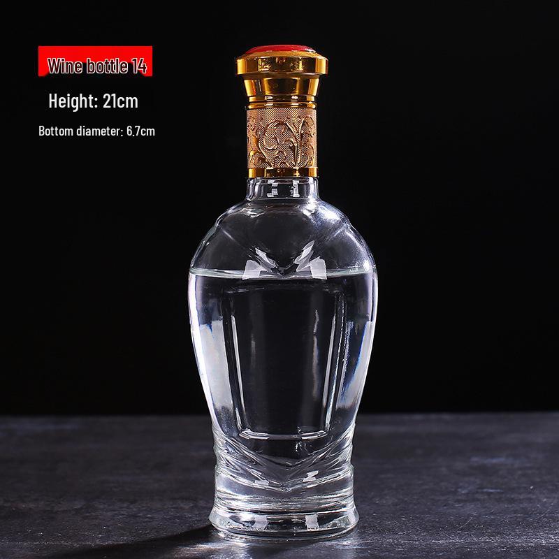 500ml Clear High-White Glass Wine Bottle, Decorative Empty Baijiu Bottle