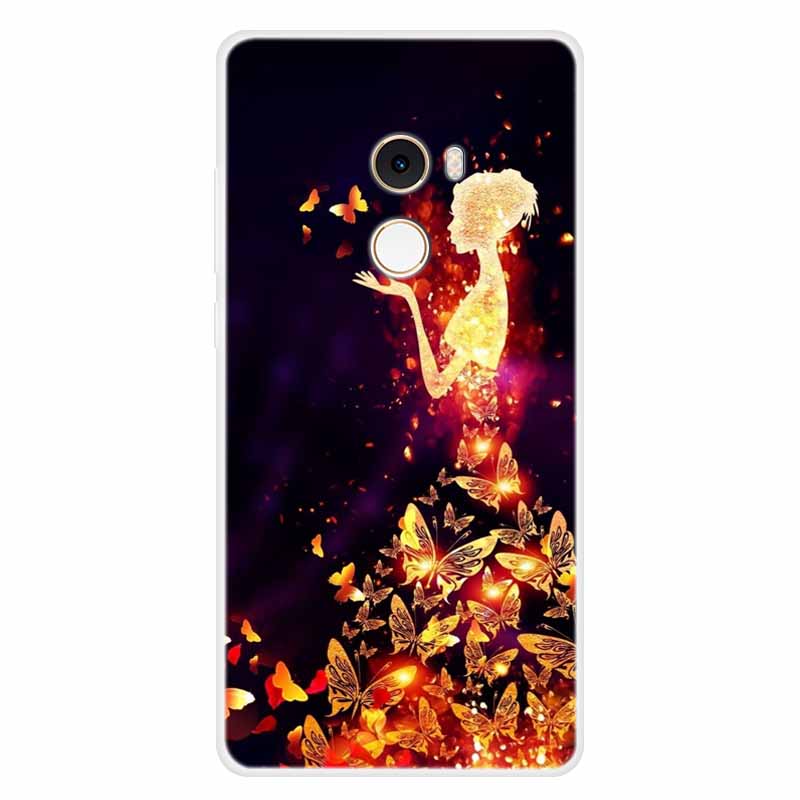 For Xiaomi Mix 2 Case Luxury Soft Silicone Back Cover Case For Xiaomi Mi Mix2 MDE5 Coque TPU Cartoon Bumper Funda Cute Shell