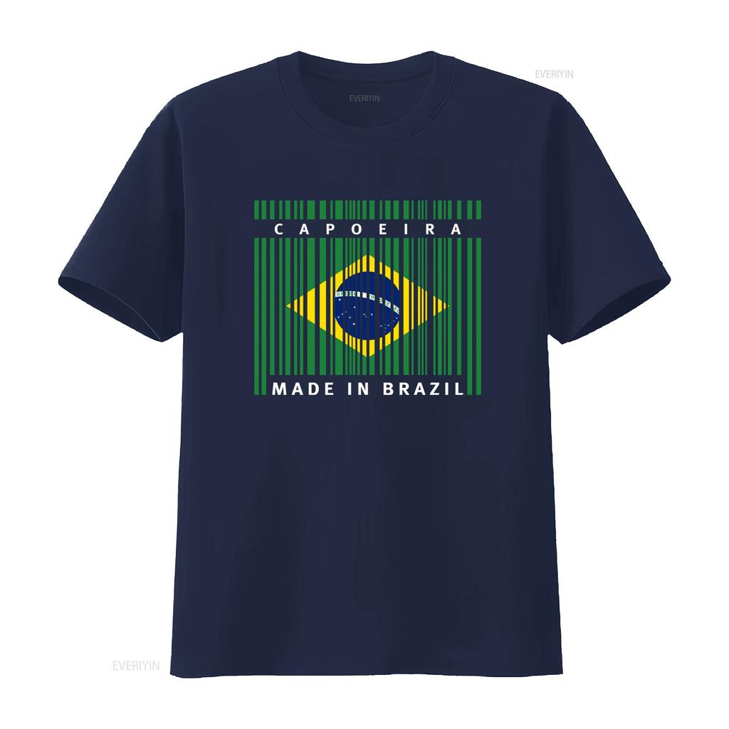 Capoeira Made In Brazil Print T Shirt Casual Fashion Vintage Washed Unisex Streetwear Stylish Graphic Top For Everyday Wear