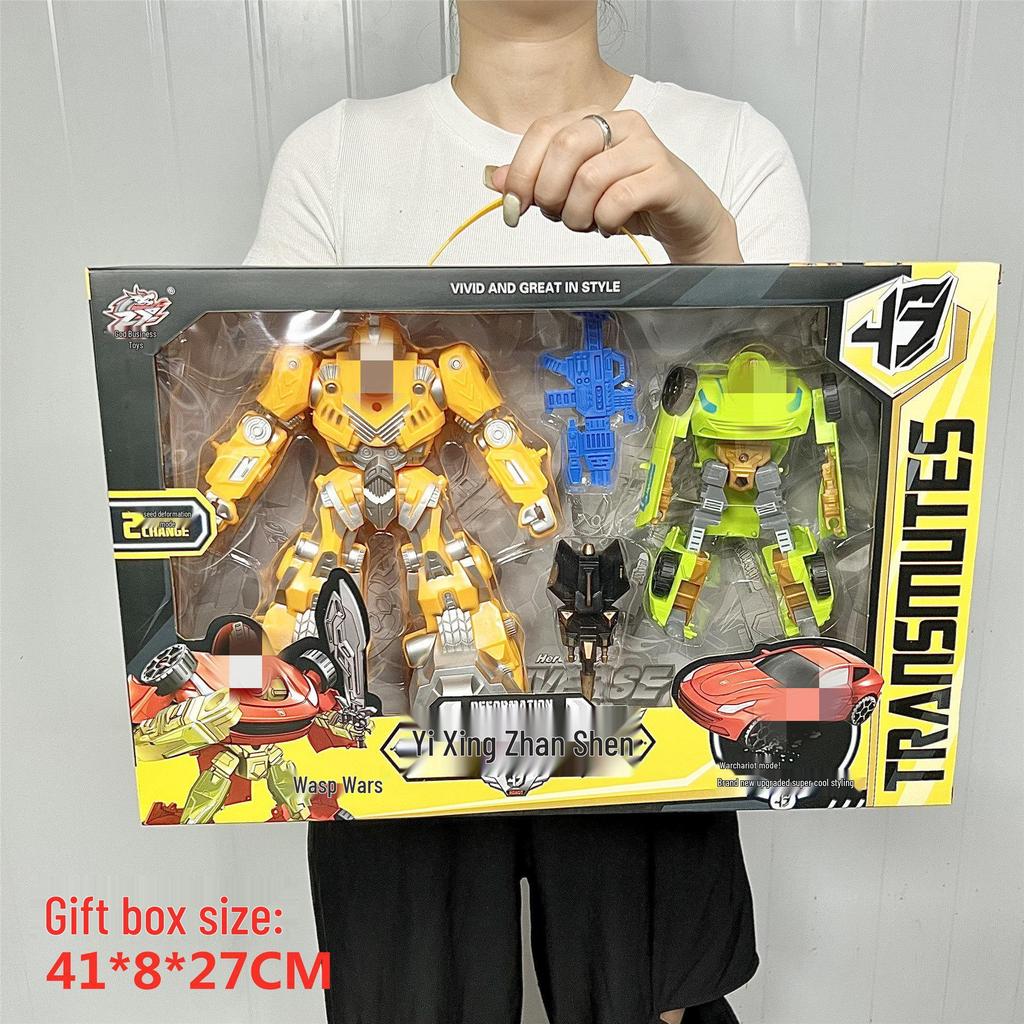 Transforming Car Robot Toy for Kids - Big Gift Box for Kindergarten & Training Class