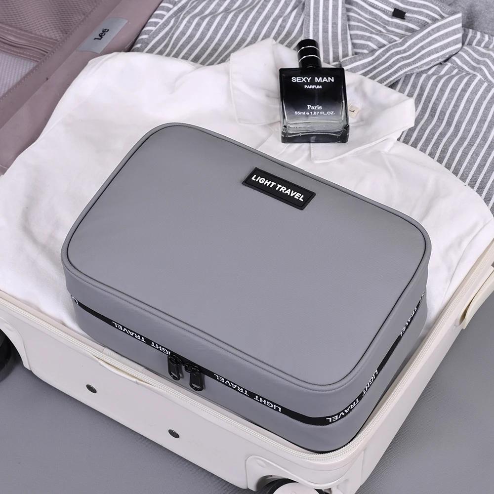 Herren faltbare Kulturtasche Reise Business Schichtweise Mehrere Taschen Kosmetik Make-up Etuis Männlich Hängend Aufbewahrung Organizer Kulturtasche