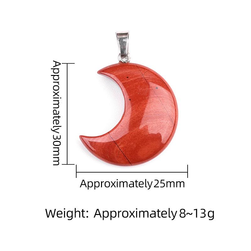 Naturkristall Achat 30mm Halbmond Anhänger Halskette mit DIY Sternanhänger