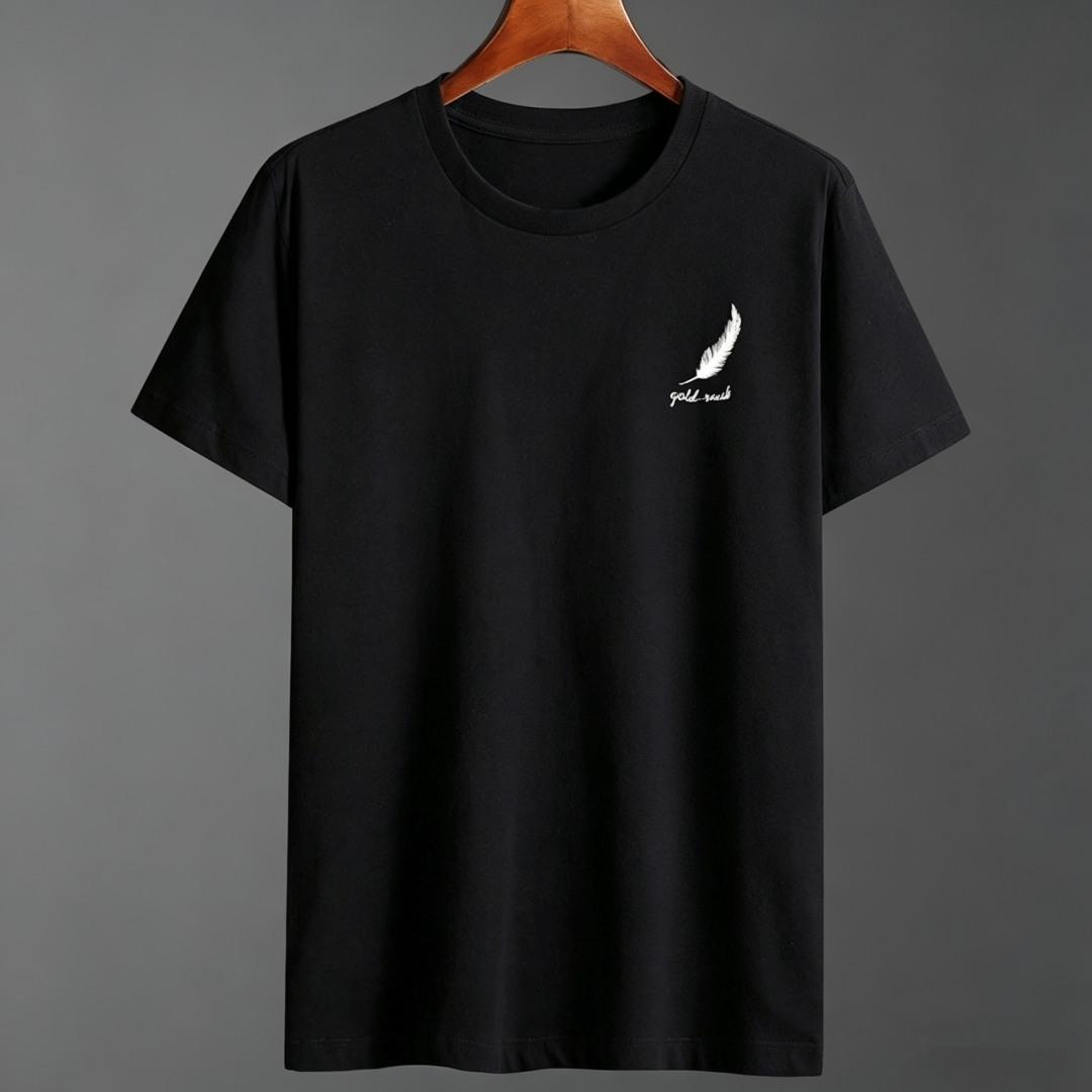 

Oversized Men T-Shirt Cotton Summer Breathable Loose Fit Male Tee Soft Graphic Printed Tshirt M чёрный
