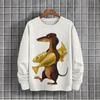 Animal Print Sweatshirts For Men Loose O-Neck Hoodies Dog Graphic Long Sleeves Outdoor Streetwear Oversized Men's Clothing Tops