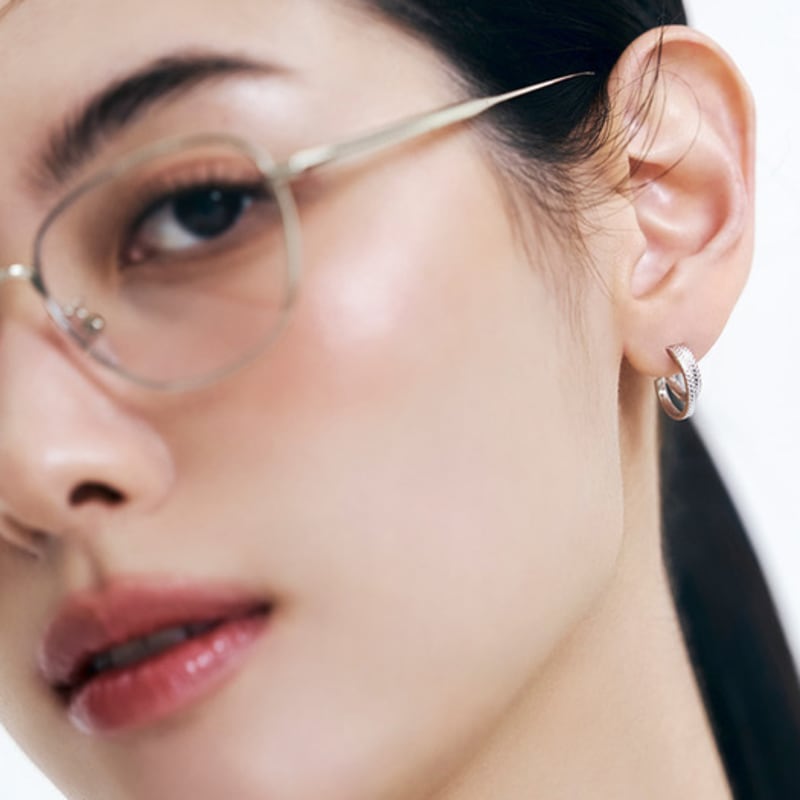 Tirr Lirr Duet Moon Silver Earrings TEESVW06707M