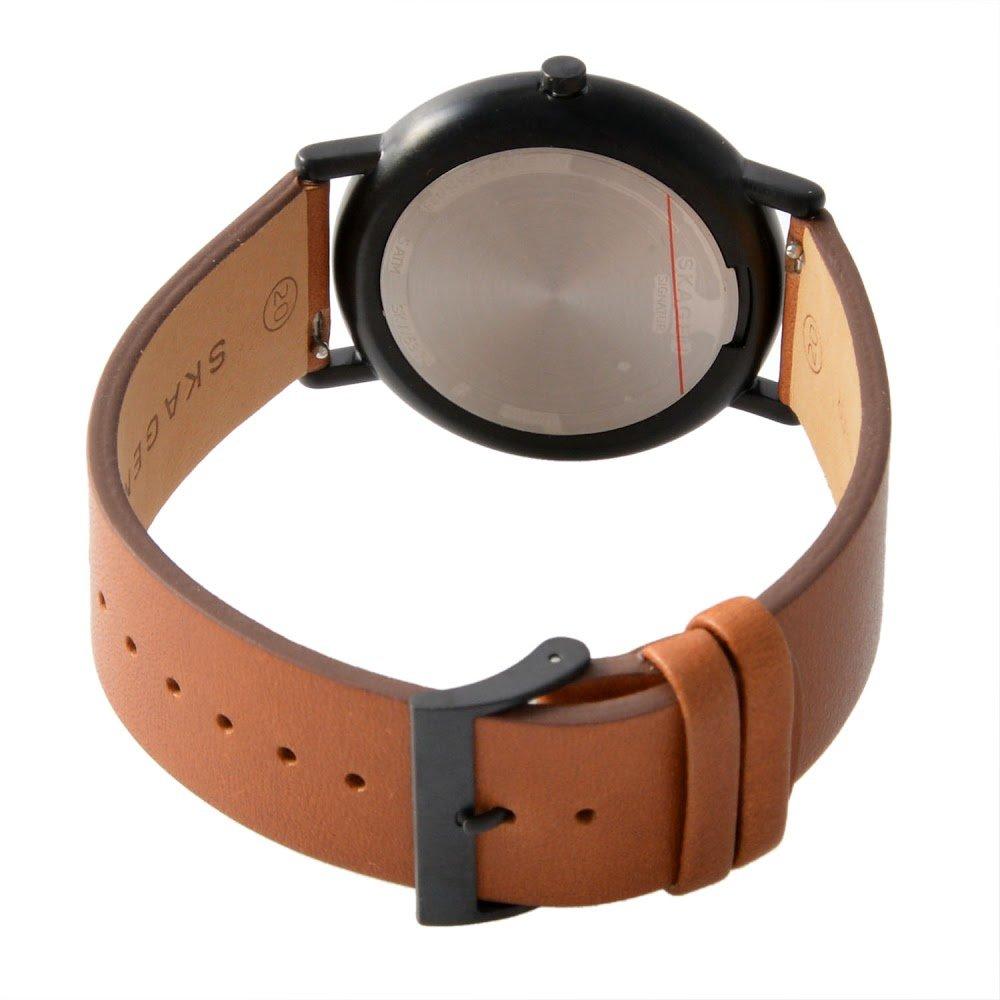 SKAGEN Watch Signature 40mm Leather Strap Silver X Brown SKW6374 [Skagen] Men's [Item]