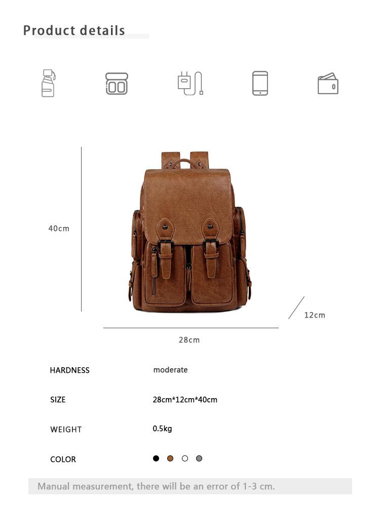 Vintage Men's Soft Leather Backpack Luxury Men Business Backpack Male Waterproof Travel Backpacks Urban 15.6 Laptop Rucksack Men AVE