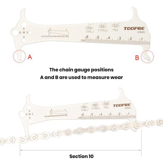 3-in-1 Chain Measurer Ruler Bicycle Chain Wear Indicator Tool High Strength Rustproof Corrosion-Resistant Screw Measurement Bike Gauge Tool