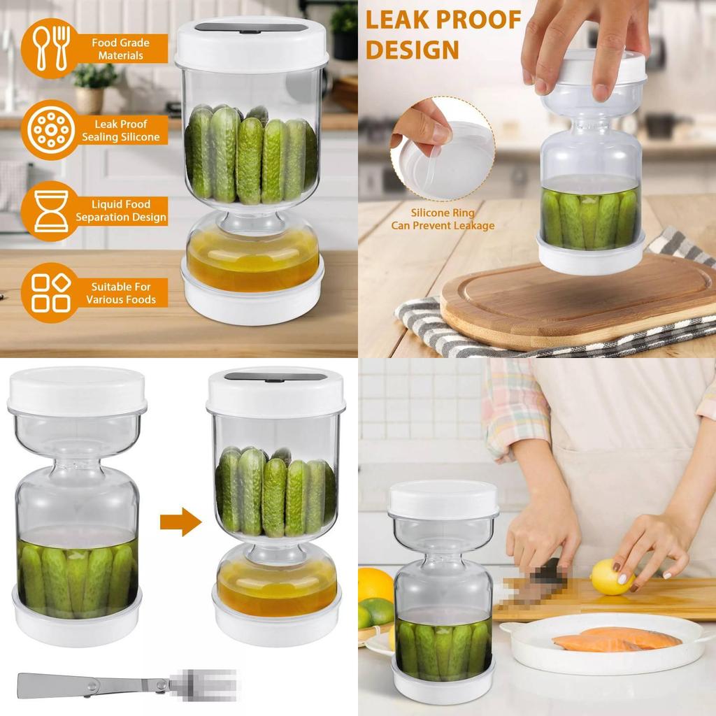 Moderner minimalistischer 300ml Acryl-Gurkenglas für Trocken-Nass-Trennung in der Küche