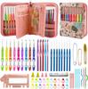 Ergonomic Crochet Set (60 Pieces) with Travel Case - Aluminum Crochet Hooks, for Beginners and Experts