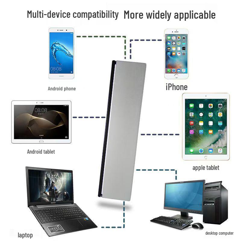 Compact Foldable Bluetooth Keyboard - Silent, Rechargeable, and Portable for Mobile Phones & Tablets