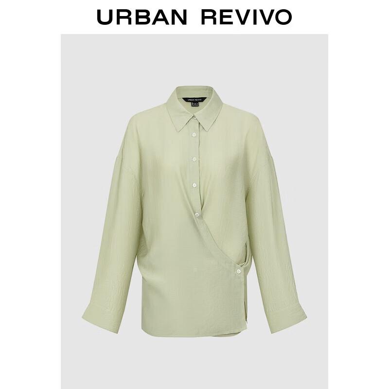 UR Women s Autumn Irregular Pleated Button Shirt S