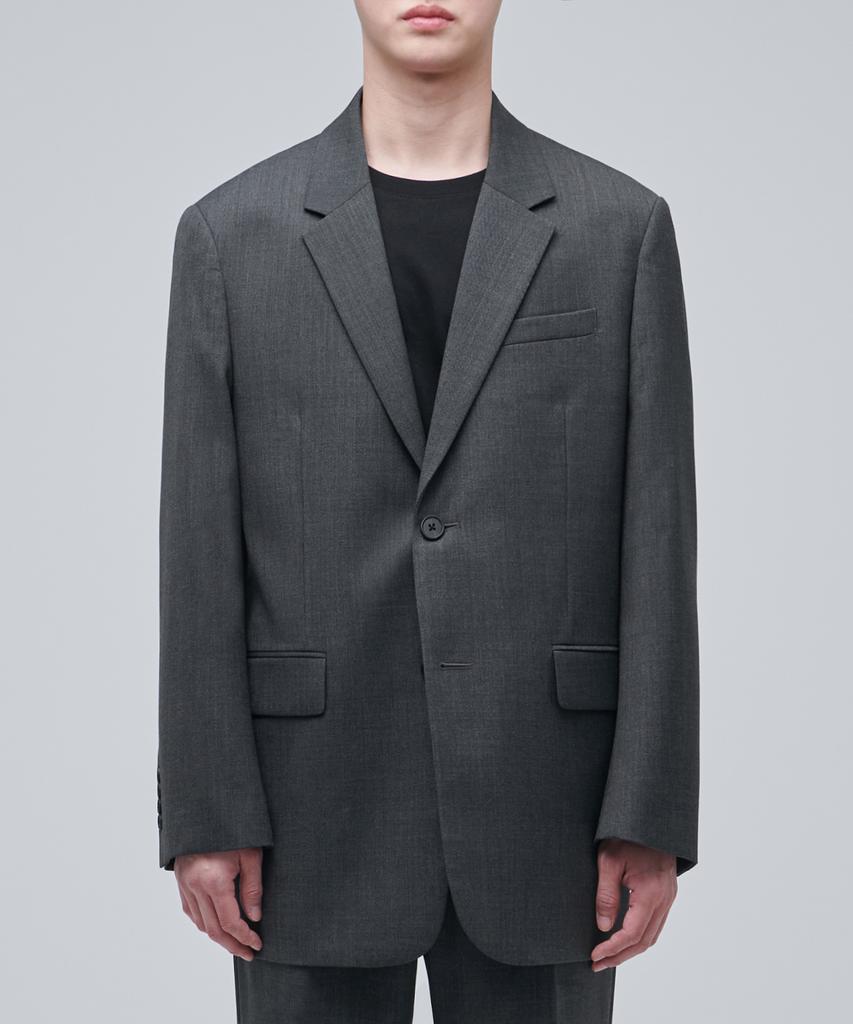 Musinsa Standard Wool Blend Oversized Blazer [Medium Grey]