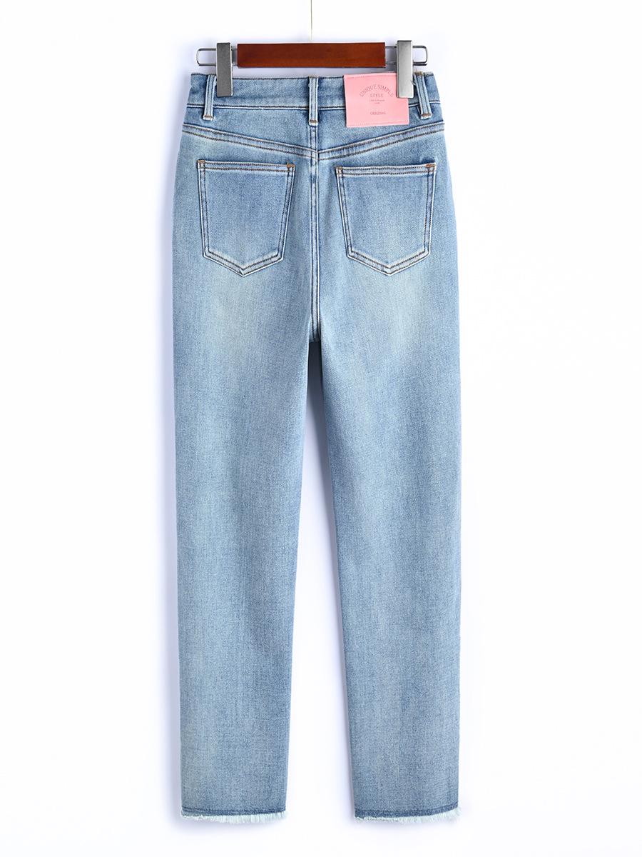 

Dai Jia Er Four-Way Stretch Denim Straight-Leg 7/9 Cigarette Pants for Summer and Autumn, Style 862 XS