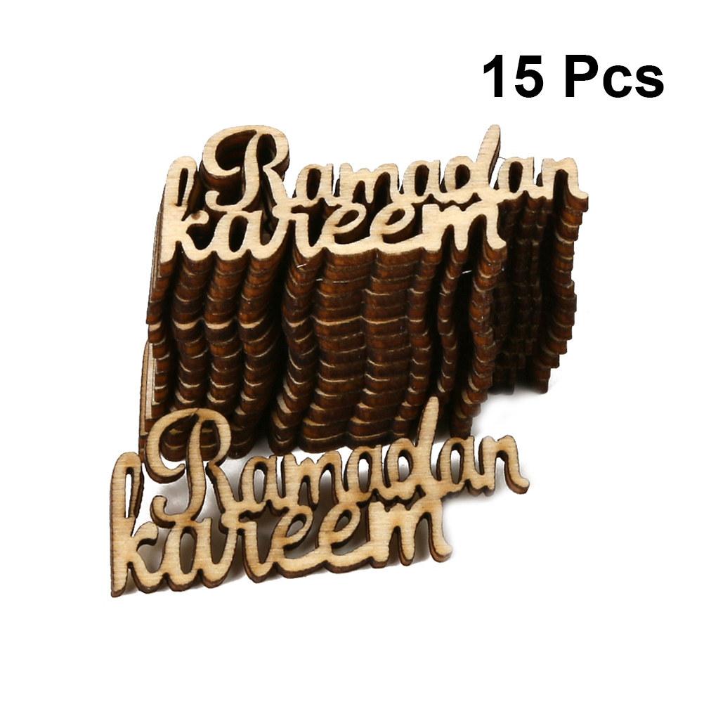 

15Pcs Wooden Decor Ramadan Hollow Cutout Pieces for Home Festival Decoration Eid Party Props Craft Activity Set Wood Piece China Mainland