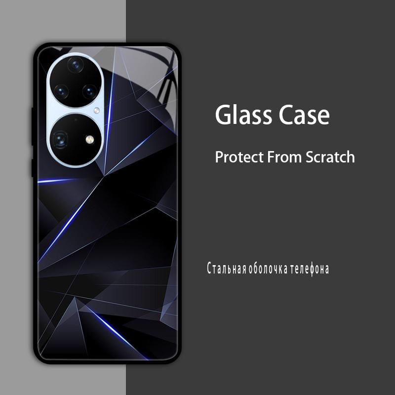 For Huawei P50 Pro Case P50E P 50 Luxury Tempered Glass Phone Case For Huawei P50 E Back Cover Fashion Protective Coque P50Pro
