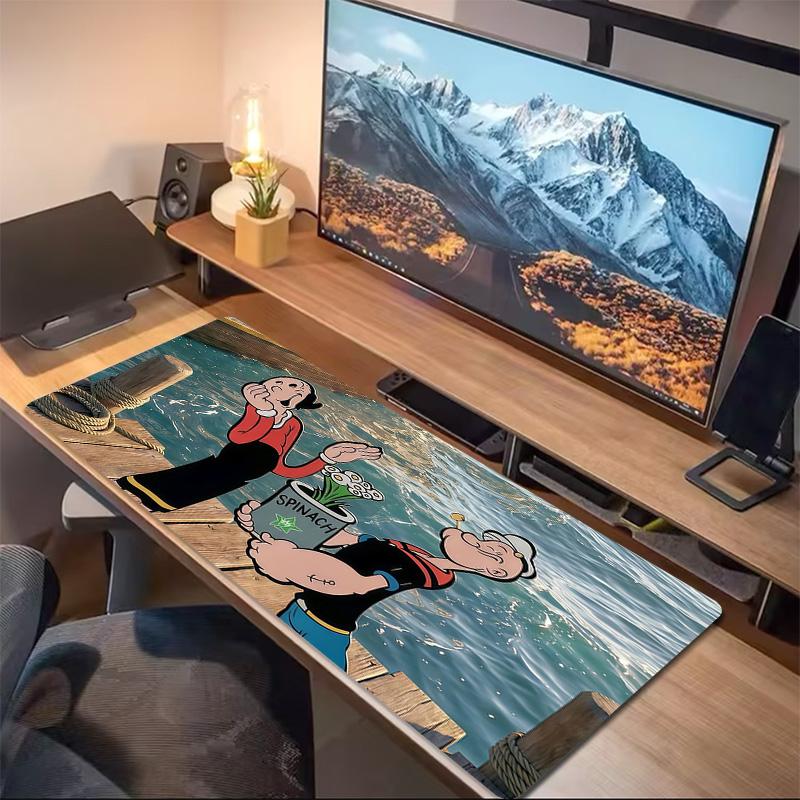 Popeye the Sailor Print  Cushion Non-slip Laptop Tablet Big Mousepad XXL Mat Mini PC Playmat With Lock Edge