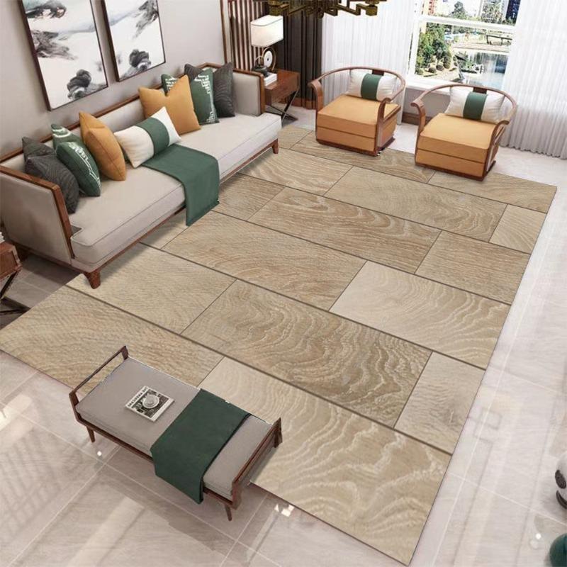 Realistic Wood Texture Carpet for Living Room Rustic Design Indoor Home Decor Large Area Rug Non Slip Floor Mat for Natural Home