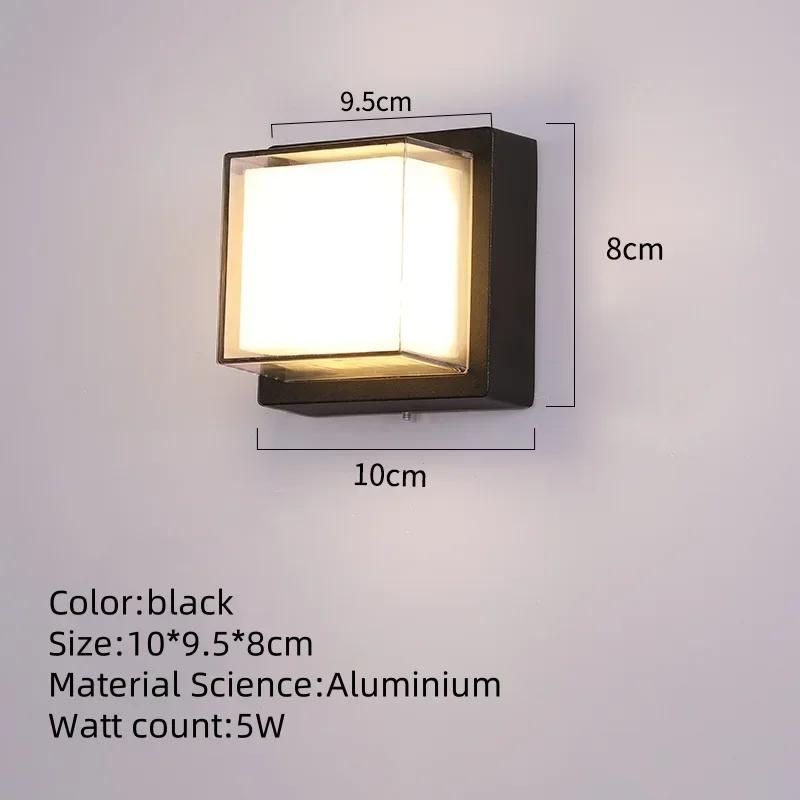 

Светодиодный уличный настенный светильник Водонепроницаемый IP65 Настенные бра для сада, коридора, прихожей, балкона Настенный светильник Осветительный прибор Cool White