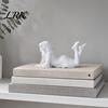 Niche Art Ornament 3D Printed Lying Robe Girl Statue, Modern Minimalist Hooded Lazy Quiet Atmosphere Decor Woman Desktop Decoration, Elegant Sculpture