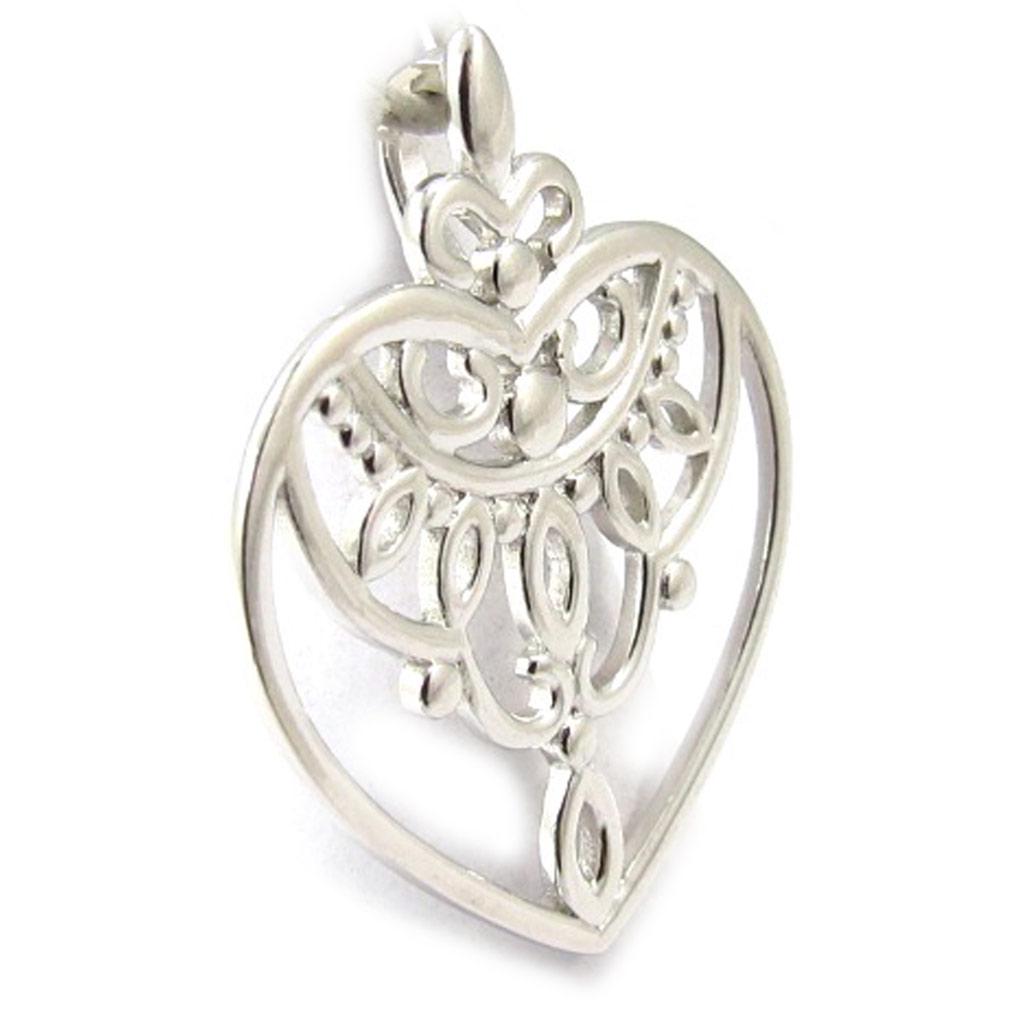 Les Trésors De Lily [K3622] - Pendentif Argent 'Love' argenté (rhodié) - 25x20 mm