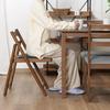 Fuji Boeki Folding Chair Chair Width 43 X Depth 53 X Height 70cm Medium Brown Finished Product with Cushion Natural Wood Lightweight Easy To Carry