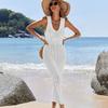 Fustă nouă de plajă Culoare solidă Sexy Tricotată Golă Costum de baie Bikini de plajă Vacanță Rochie de damă