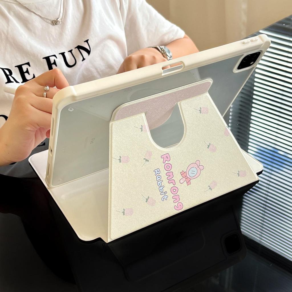 Zhao Lusi Style Rotating Tulip Rabbit Case for iPad Pro 2021