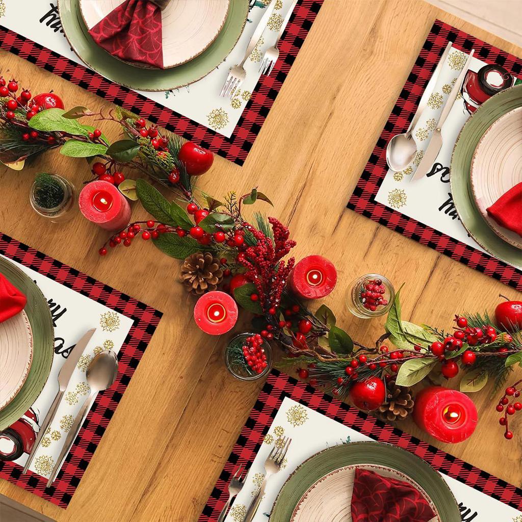 Christmas Placemats Cartoon Party Insulation Dining Table Christmas Atmosphere Placemats
