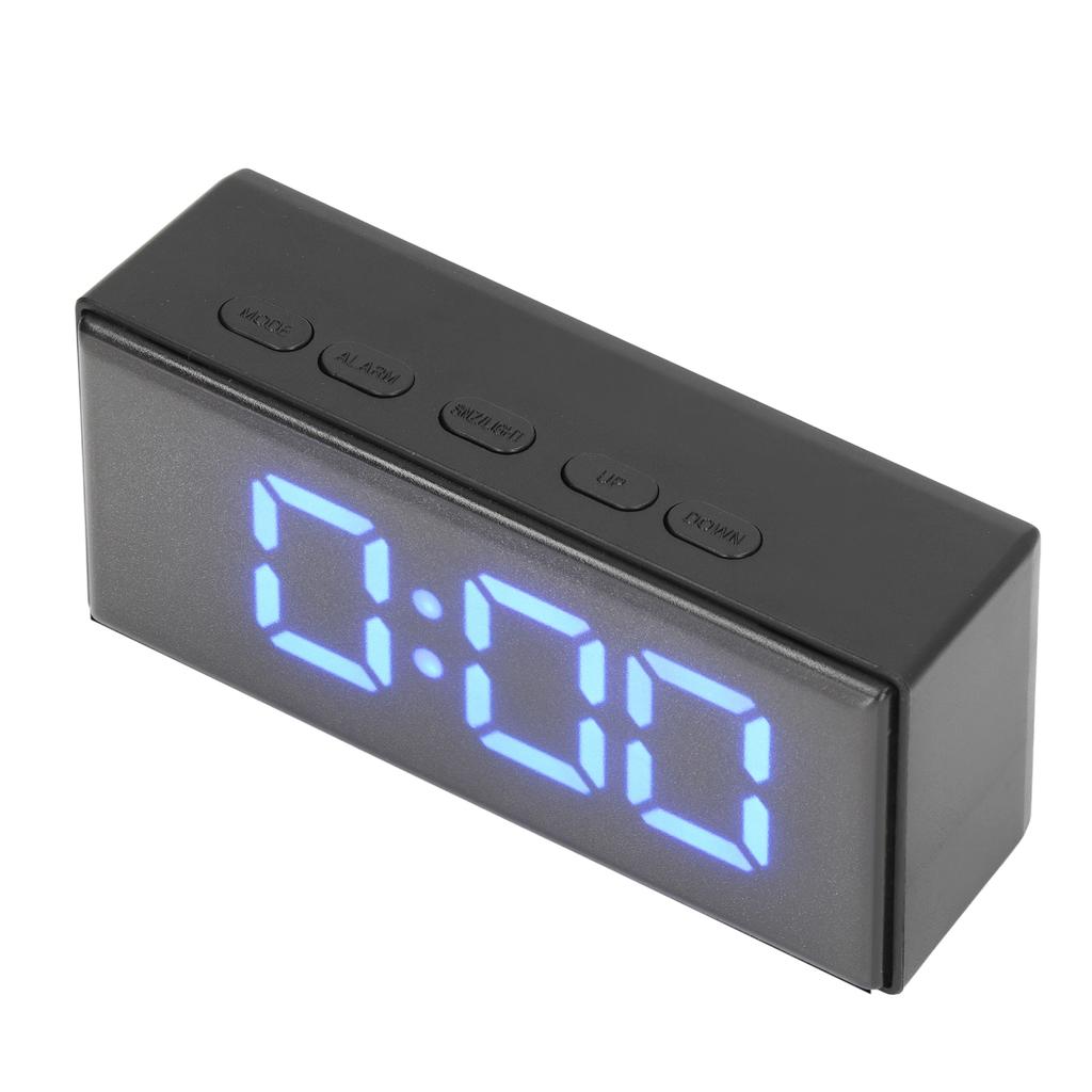 Digital Clock Energy Saving Backlight LED Mirror Digital Display Electronic Alarm Clock for Dormitory Home Bedroom Blue