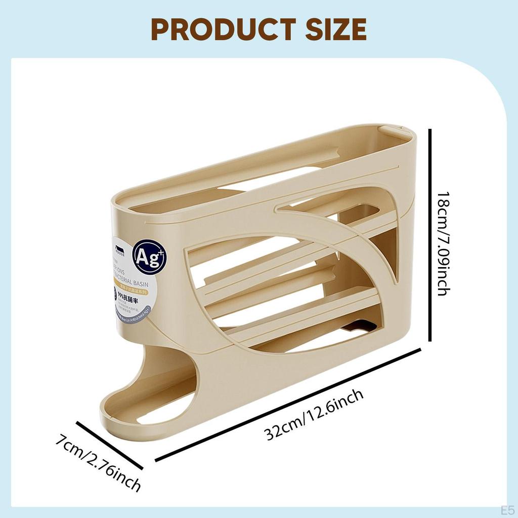 Egg Holder for Fridge 4 Tier Eggs Roller Organizer Auto Rolling Container Cabinet