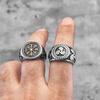Viking Totem Celtic Knot Stainless Steel Mens Rings Punk Vintage for Male Boyfriend Biker Jewelry Creativity Gift