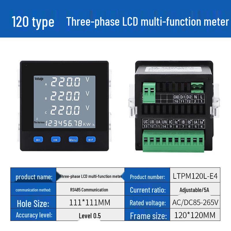 

Aokewen Type 120 Three-phase LCD Multifunction Power Meter